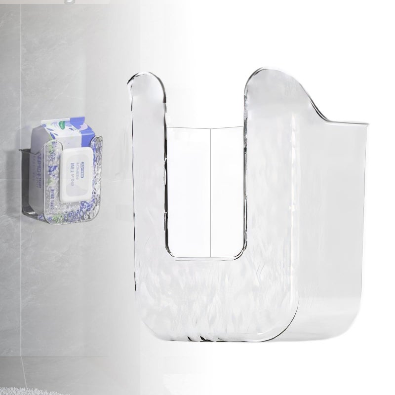 Xanadued Kitchen Wipes Storage  Flushable Wipes Holder for Bathroom  Wall-Mounted Tissue Box  Non-Slip Flushable Wipes Holder  Wipe Container  Wipes Dispenser for Kitchen Bedroom Bathroom - Image 1